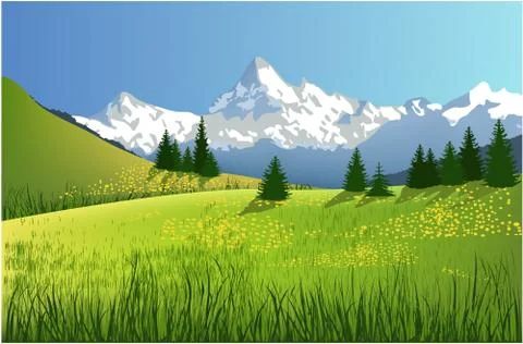 Mountain landscape Stock Illustration