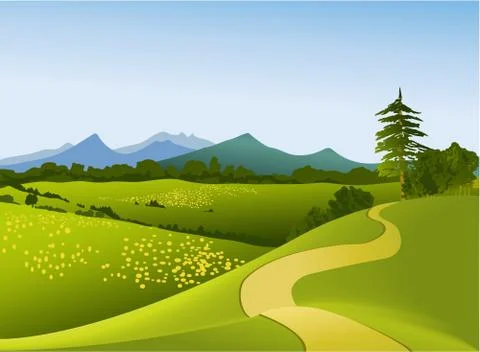 Mountain landscape Stock Illustration
