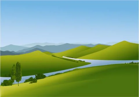 Mountain landscape Stock Illustration