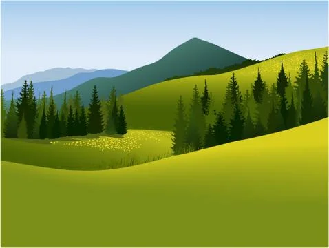 Mountain landscape Stock Illustration