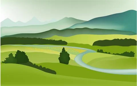 Mountain landscape Stock Illustration