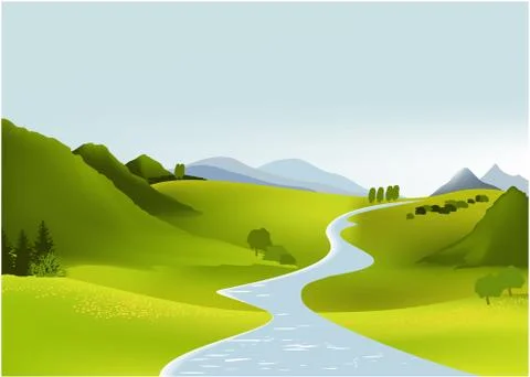 Mountain landscape Stock Illustration