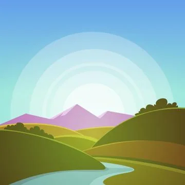 Mountain Landscape Stock Illustration