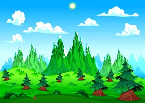 Mountain landscape. Stock Illustration