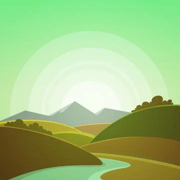 Mountain Landscape Stock Illustration