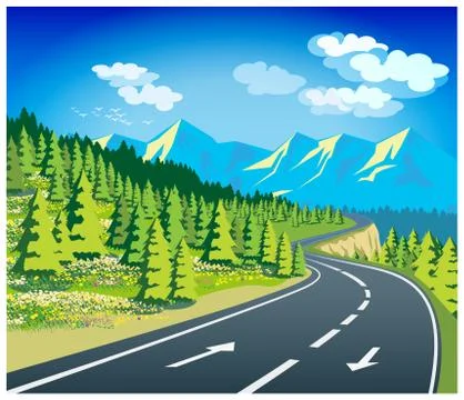 Mountain landscape Illustrazione stock