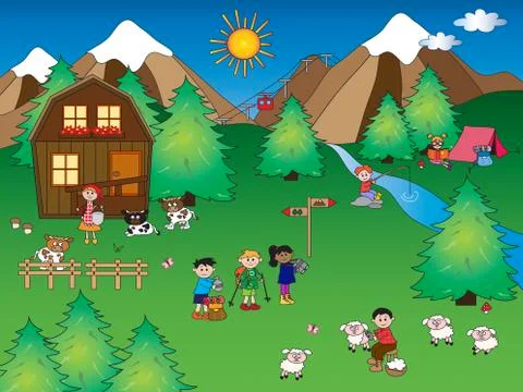 Mountain landscape Stock Illustration