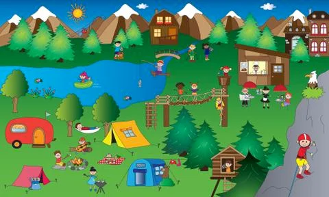 Mountain landscape Stock Illustration