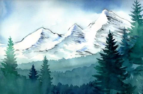 Mountain landscape Stock Illustration