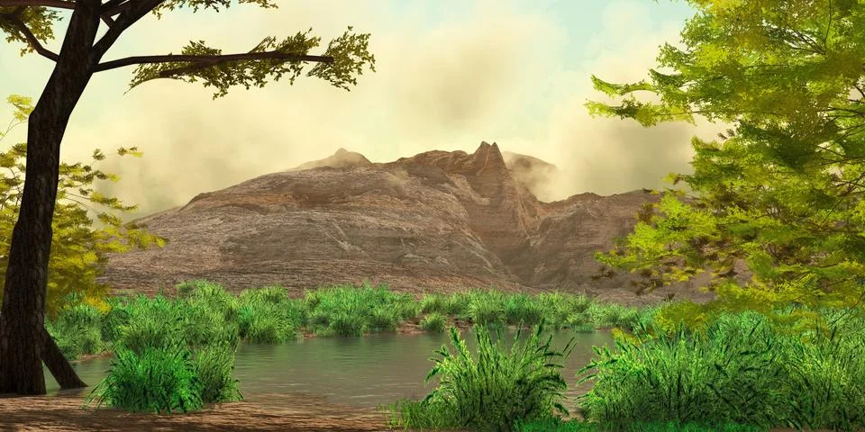 Mountain Landscape Stock Illustration