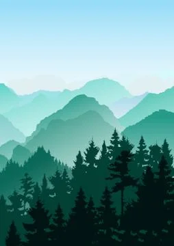 Mountain  landscape Stock Illustration