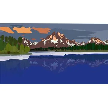 Mountain landscape Stock Illustration