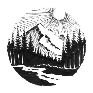 Mountain landscape Stock Illustration
