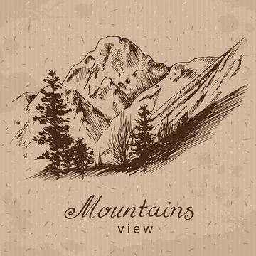 Mountain Landscape. Stock Illustration