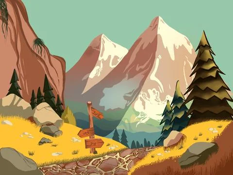 Mountain Landscape Illustrazione stock