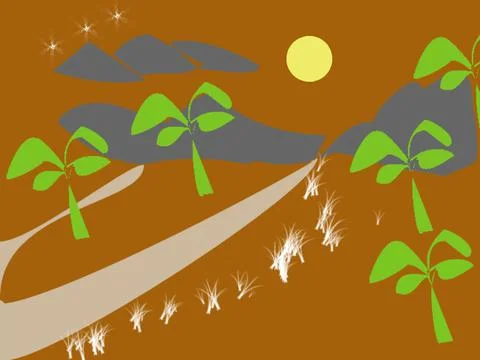 Mountain landscape illustration Stock Illustration