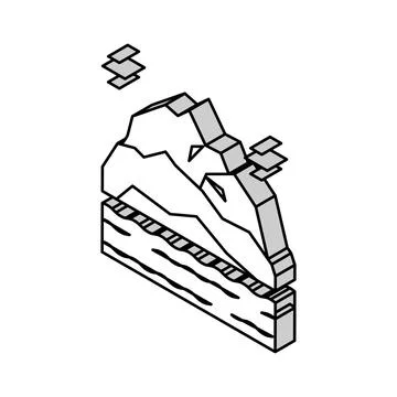 Mountain landscape isometric icon vector illustration Stock Illustration
