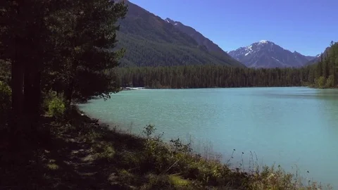 Mountain landscape with a lake Stock Footage 73115714