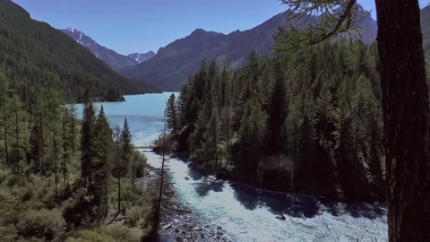 Mountain landscape with a lake Stock Footage 73115720