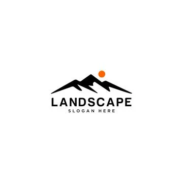 Mountain landscape logo vector design Stock Illustration