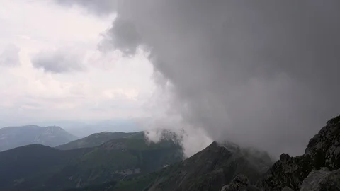 Mountain landscape with low clouds. Stock Footage 93124525