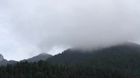 Mountain landscape with low clouds. Stock Footage 93124673