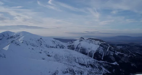 Mountain landscape with low sun. Tatra mountains in Poland. Stock Footage 147648811