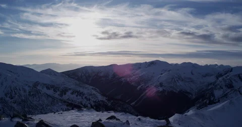 Mountain landscape with low sun. Tatra mountains in Poland. Stock Footage 147649140