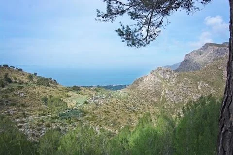 Mountain landscape Mallorca Stock Photos