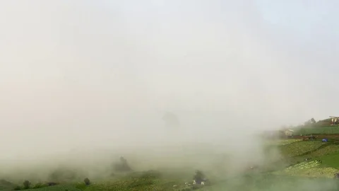 Mountain Landscape with mist and cloudscape Stock Footage 74279616