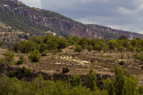 Mountain Landscape With A Monastery Stock Photos
