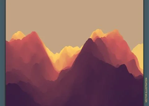 Mountain landscape. Mountainous terrain. Vector illustration. Stock Illustration