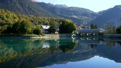 Mountain landscape. Mountains reflected on the lake. Landscape Video stock 167138954