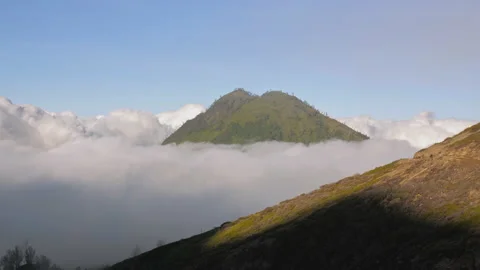 Mountain landscape with moving clouds Stock Footage 136369444