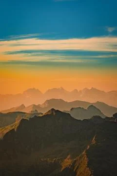 Mountain landscape with orange filter Stock Photos