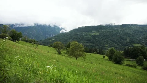 Mountain landscape with Orthodox monastery Stock Footage 109174347