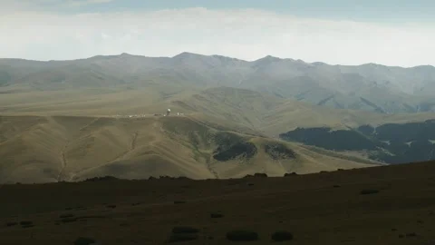 Mountain Landscape with Remote Observatory on Plateau Assy Kazakhstan Видео 334048079