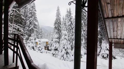 Mountain Landscape On A Resort In Winter Stock Footage 85099182