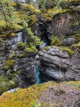 Mountain landscape with a river. Canada. Stock Photos