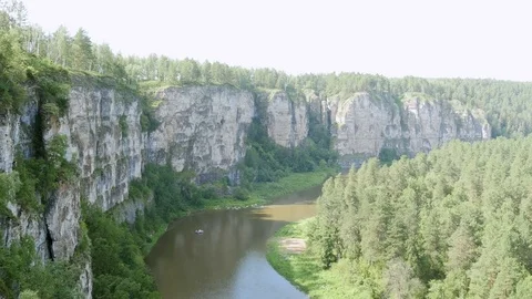 Mountain landscape with a river 스톡 동영상 80521253