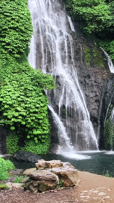 Mountain Landscape with River Waterfall Stock Footage 320378052