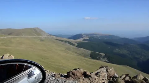 Mountain landscape seen from car Stock Footage 12759791