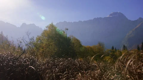 Mountain landscape shot on a cloudless day Stock Footage 258929685