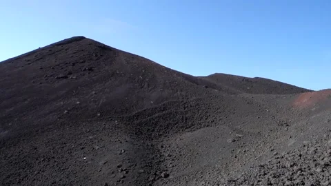 Mountain Landscape Sicily eruption Etna Cinder Cone Young Pine Tree Forest Pan Vídeos de archivo 152324341
