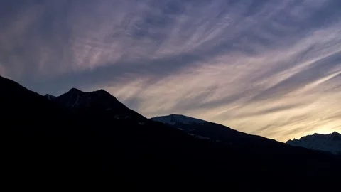 Mountain landscape with snow and cloud motion Stock Footage 69838529