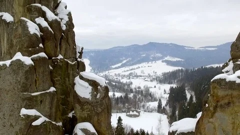 Mountain landscape with snow Stock Footage 129421950