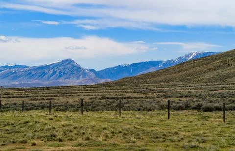 Mountain landscape, snow in the mountains in spring in Montana, USA. Stock Photos