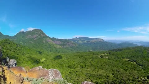 Mountain landscape in Sri Lanka. Mini World's End, Pitawala Patana. Stock Footage 201454364