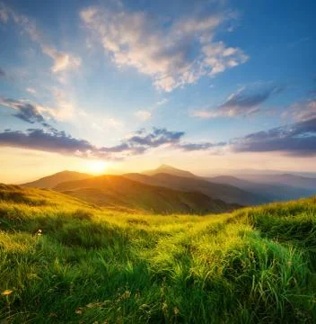 Mountain landscape at the summer time Stock Photos