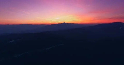 Mountain landscape at sunset. 4k 30fps Stock Footage